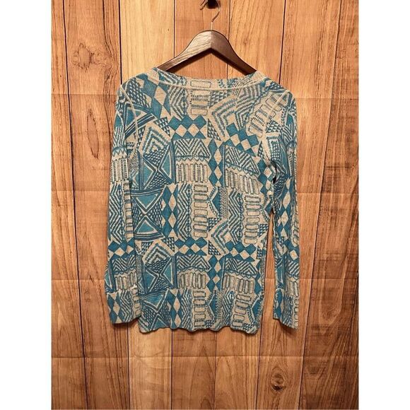 Mossimo Large NWT Women's Boyfriend Printed sweater Cardigan Grey/Blue - Picture 6 of 6